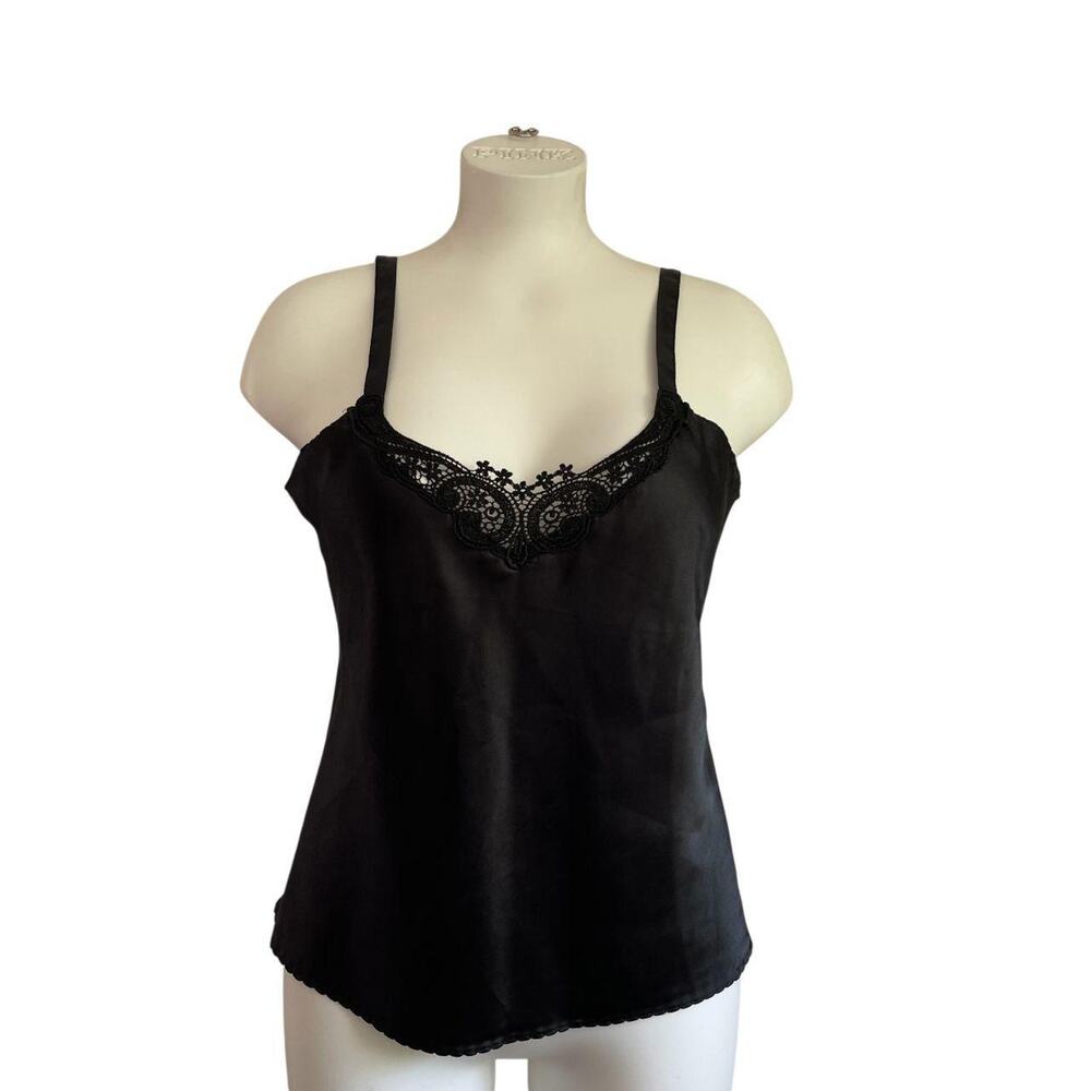 Chic by H.I.S. Black Silky Night Top: 90s, Y2K